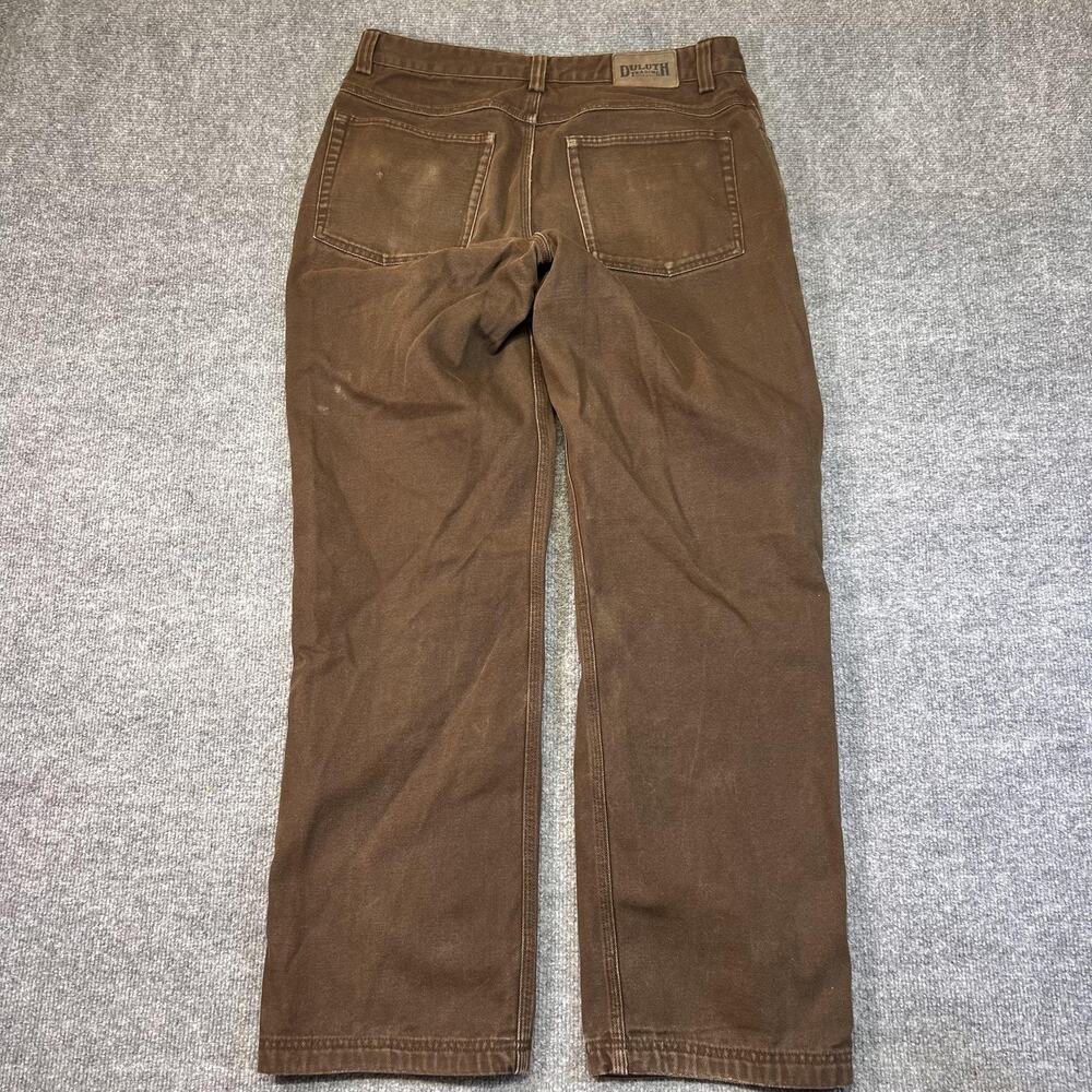 Duluth Trading Co Pants Mens 34x34 Brown Canvas Khakis Relaxed Fit Workwear - Picture 4 of 12